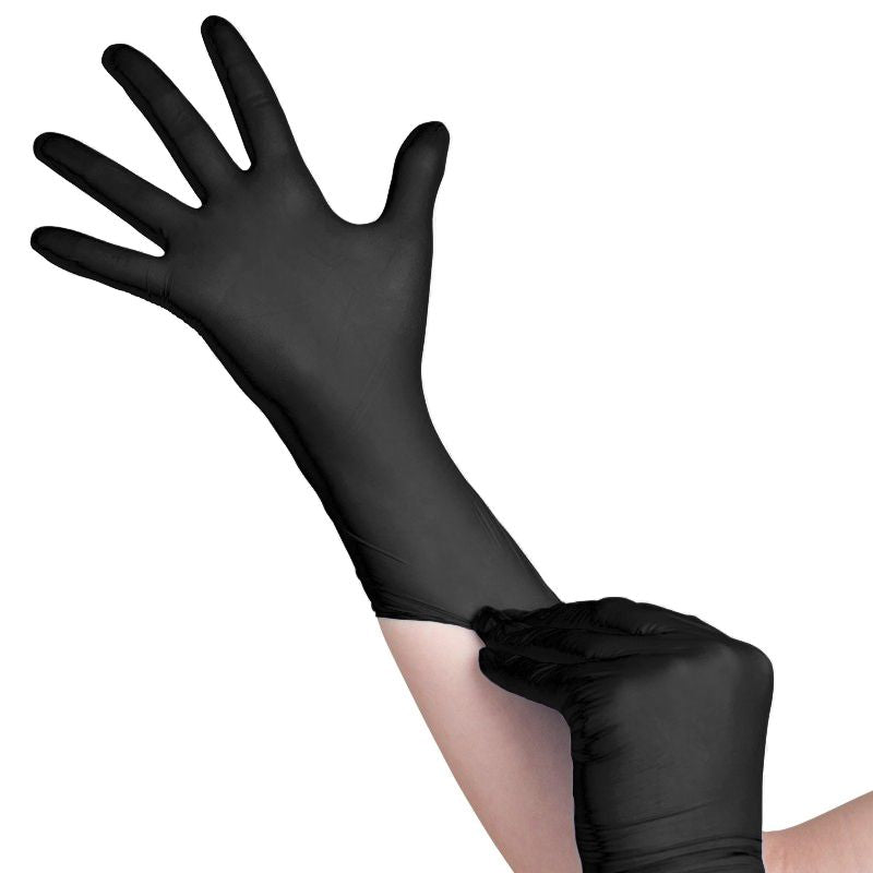 Einweghandschuhe aus schwarzem Nitril, Größe S (100 Stück)