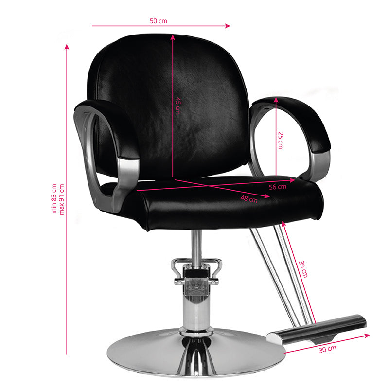 Frisørstol – Hair System HS00 Sort