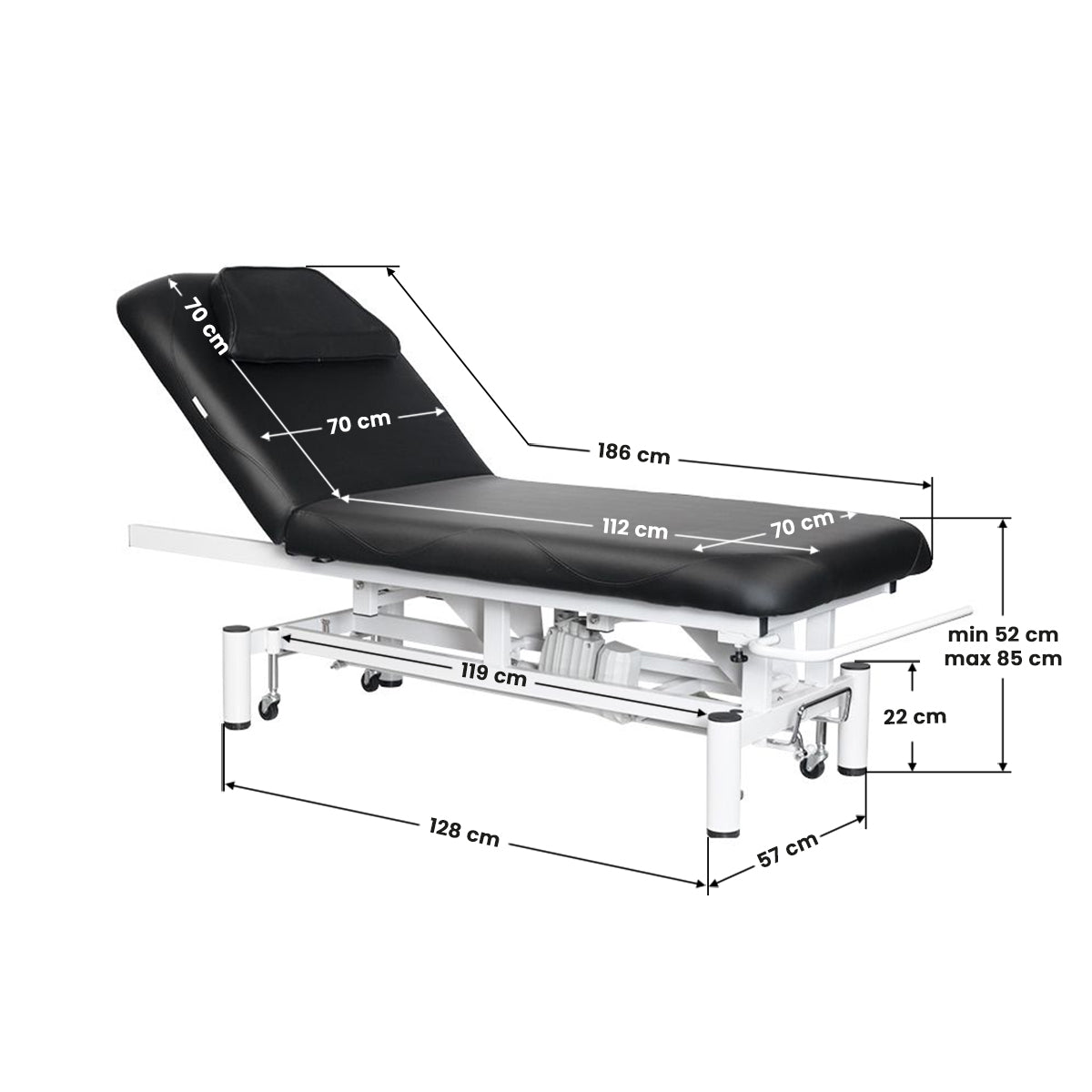 Massage Elektrisk Liggestol Azzurro 684 1-kraft Sort