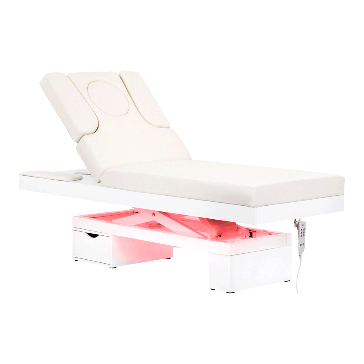 Spa skønhedsseng 815B, lysende hvid, opvarmet - Next Cosmeitcs