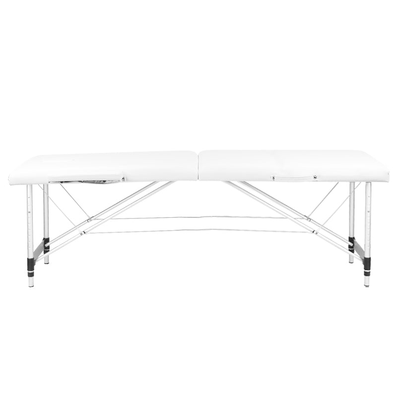 Foldbart Aluminium Massagebord Comfort 2-segment Hvid - Next Cosmeitcs