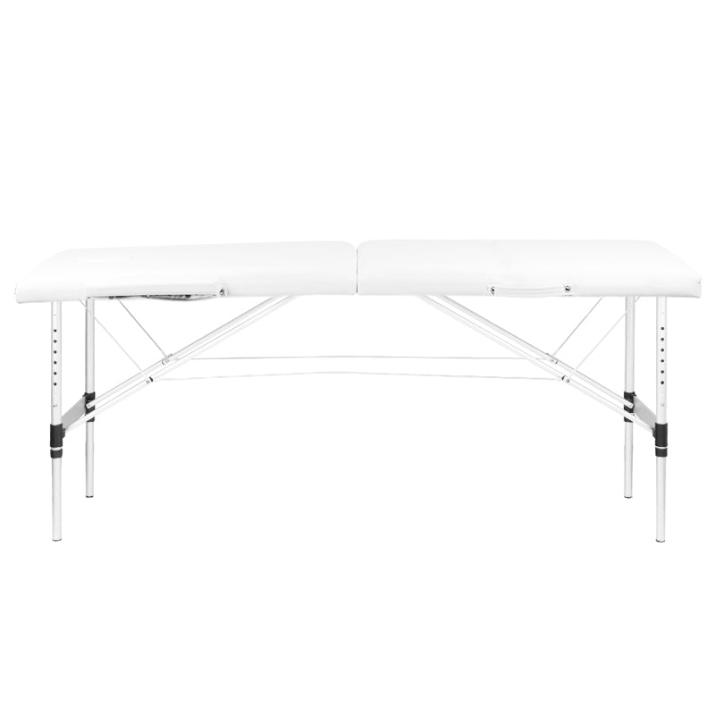 Foldbart Aluminium Massagebord Comfort 2-segment Hvid - Next Cosmeitcs