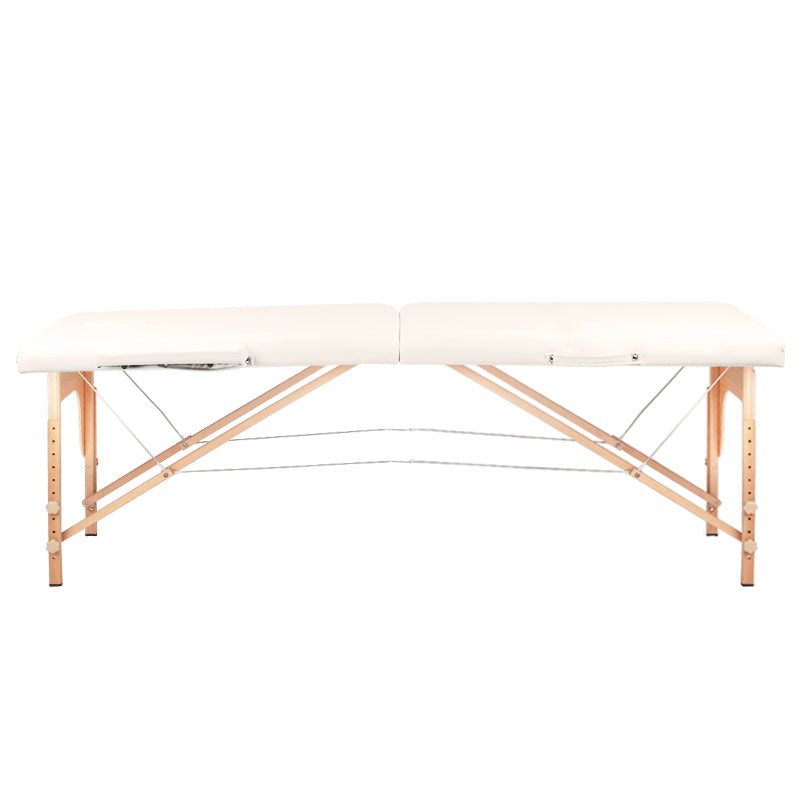 Foldbart træmassagebord Comfort 2-segment Creme - Next Cosmeitcs