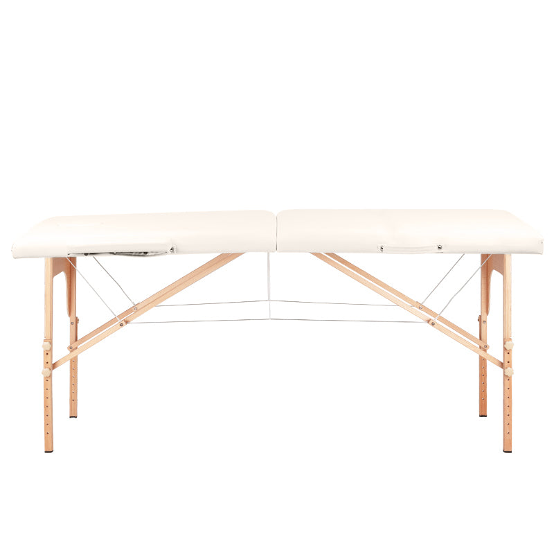 Foldbart træmassagebord Comfort 2-segment Creme - Next Cosmeitcs