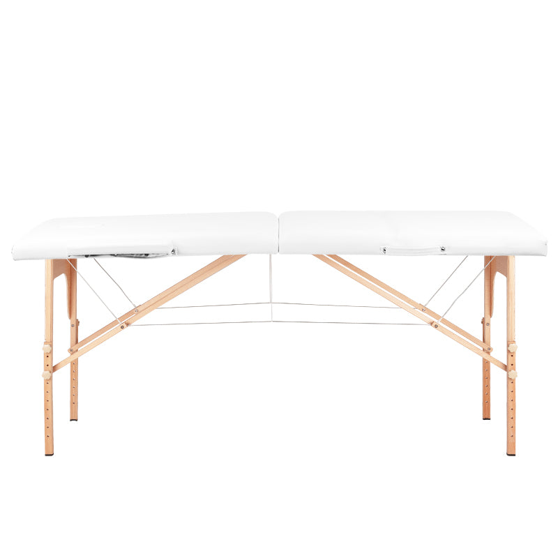 Foldbart træmassagebord Comfort 2-segment Hvid - Next Cosmeitcs