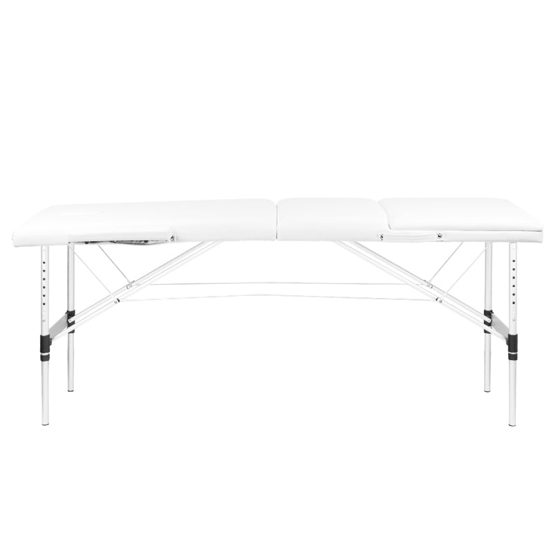 Foldbart Aluminium Massagebord Comfort 3-segment Hvid - Next Cosmeitcs