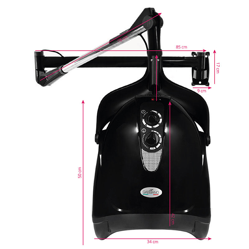 Gabbiano - Hængende Tørrehjelm Hood DX-201W sort - Next Cosmeitcs