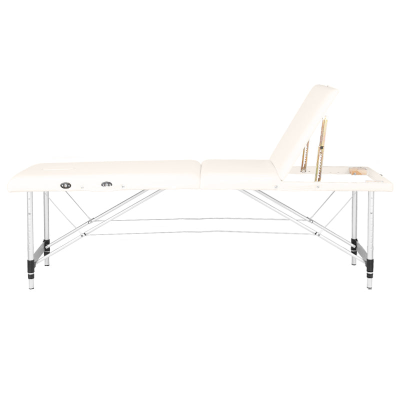 Foldbart Aluminium Massagebord Comfort 3-segment Creme - Next Cosmeitcs