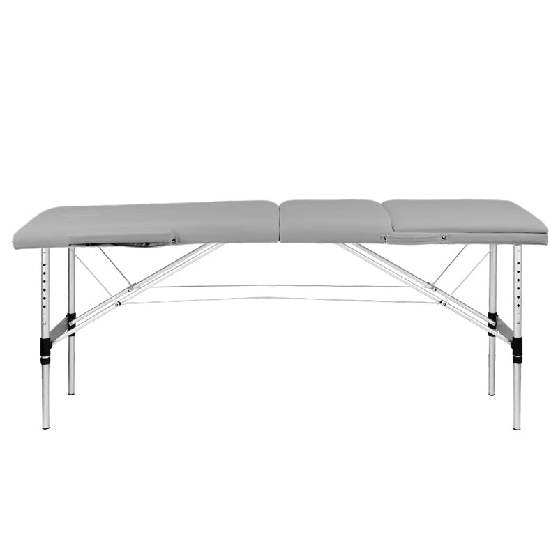 Foldbart Aluminium Massagebord Comfort 3-segment Grå - Next Cosmeitcs