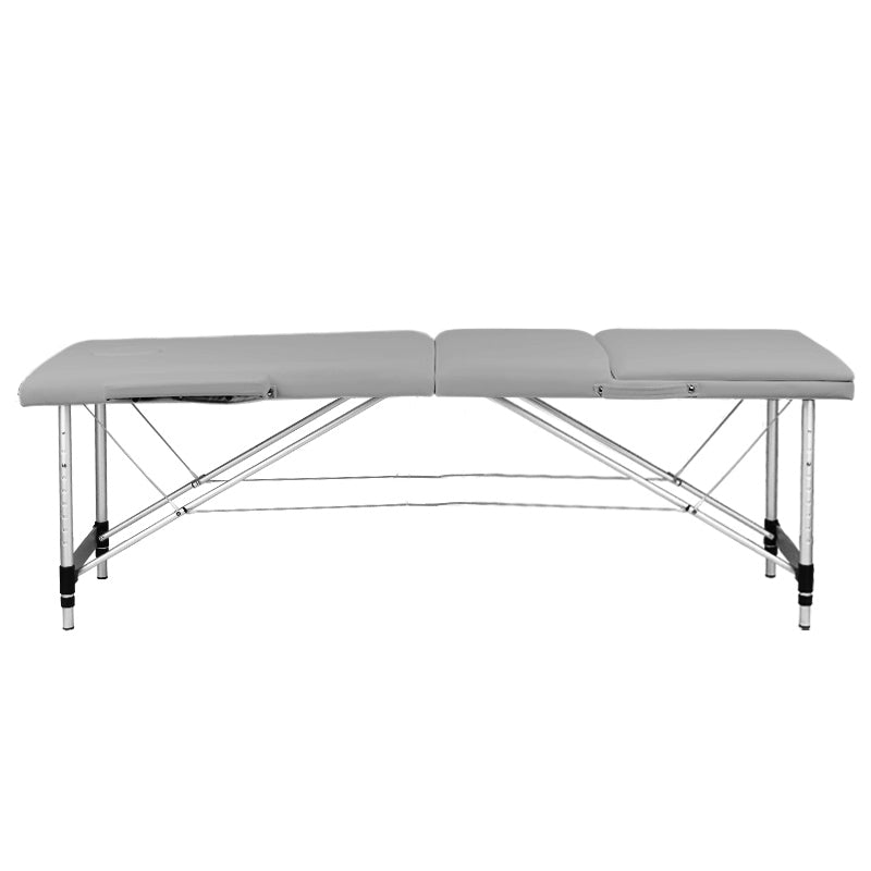 Foldbart Aluminium Massagebord Comfort 3-segment Grå - Next Cosmeitcs