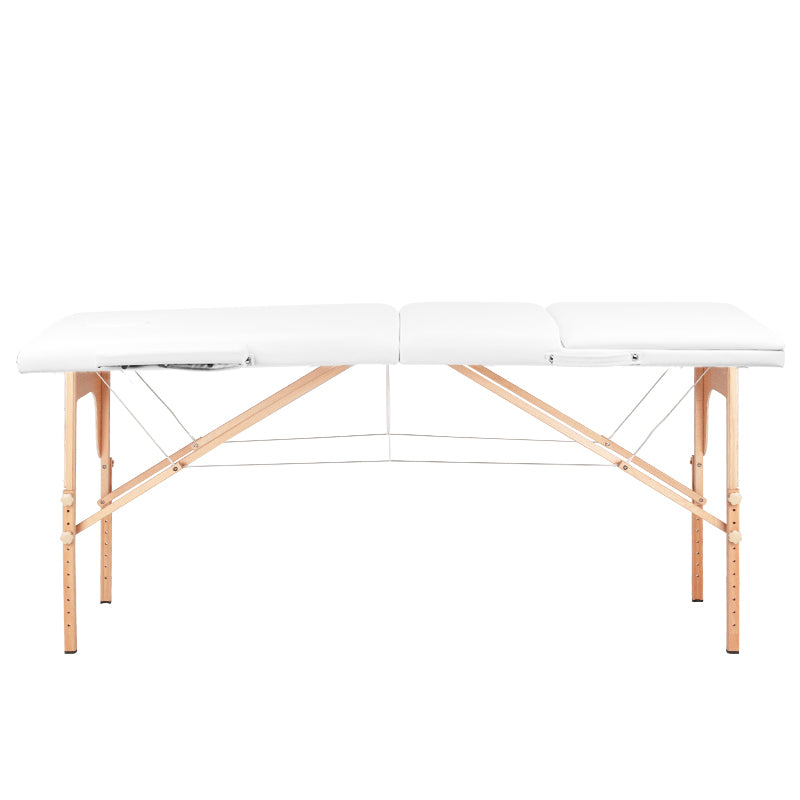Foldbart træmassagebord Comfort 3-segment Hvid - Next Cosmeitcs