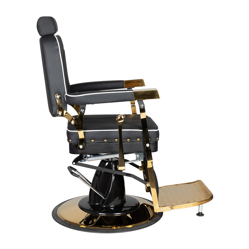 Gabbiano - Frisørstol Filippo Gold Sort - Next Cosmeitcs