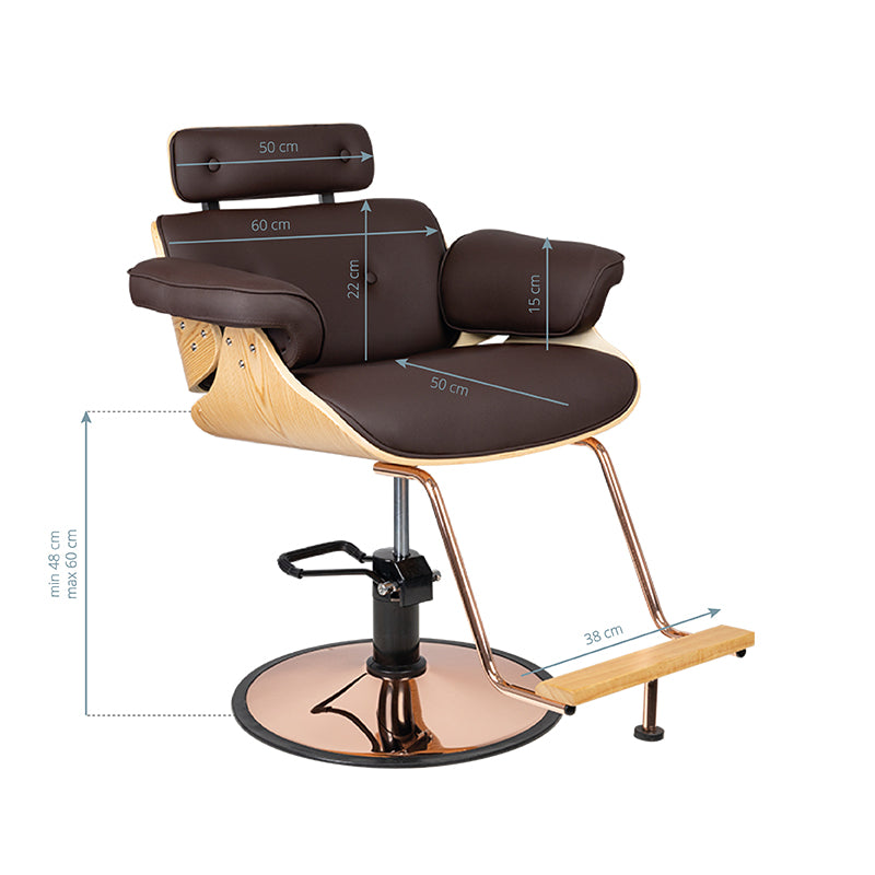 Gabbiano - Frisørstol Firenze Brun - Next Cosmeitcs