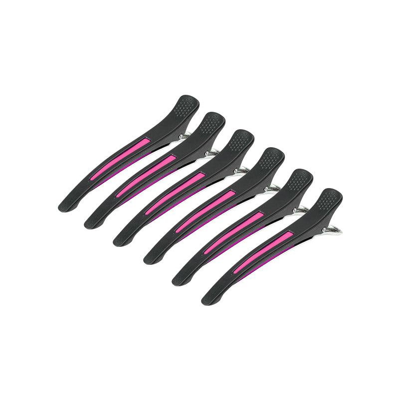 Frisør hårspænder E-13 6 stk 11,5 cm mix neon