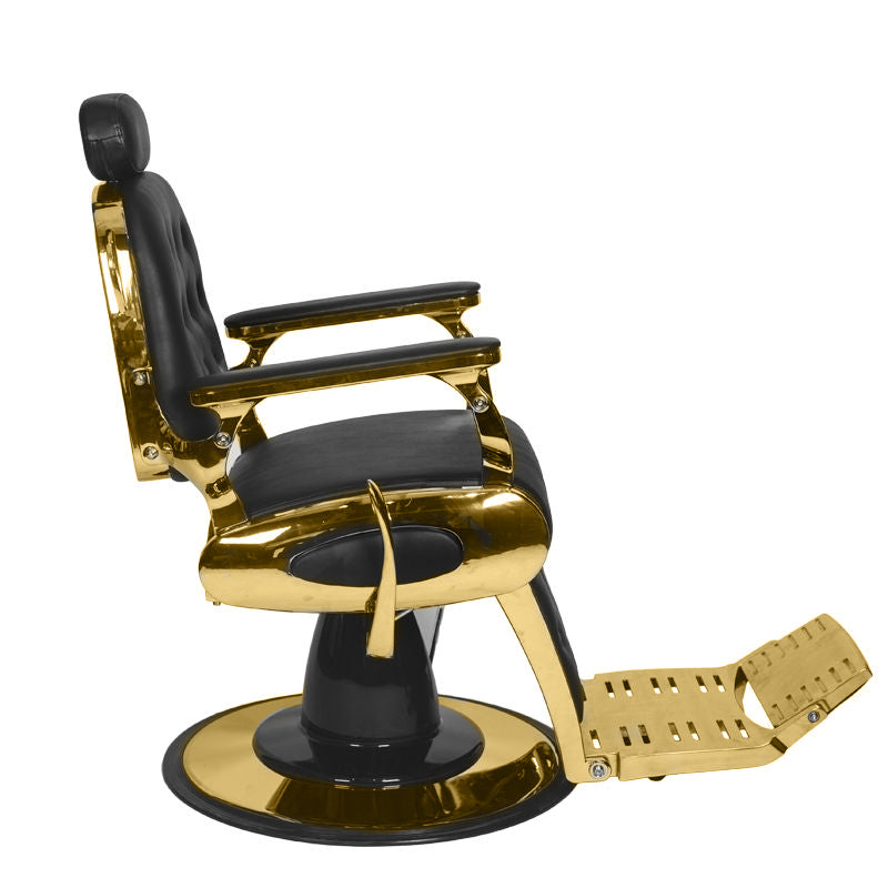 Gabbiano - Frisørstol Francesco Gold Sort - Next Cosmeitcs