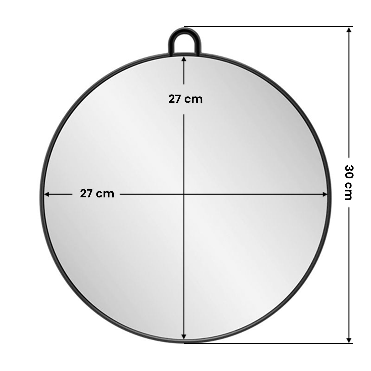 Rundt frisørspejl Q-29 sort - Next Cosmeitcs