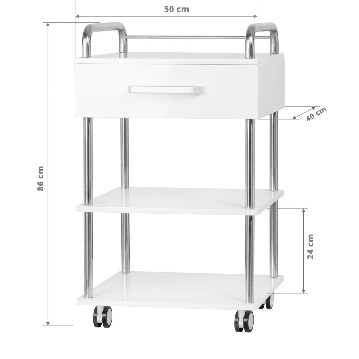 Fodplejeassistent rullebord - 6050 hvid