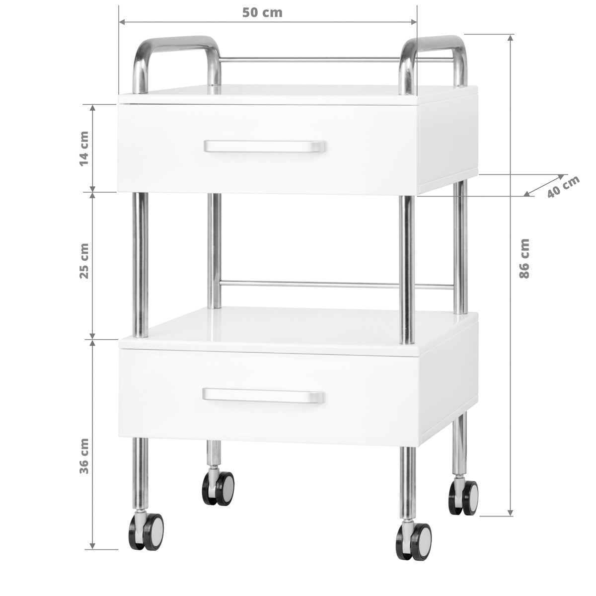 Fodplejeassistent rullebord - 6051 hvid