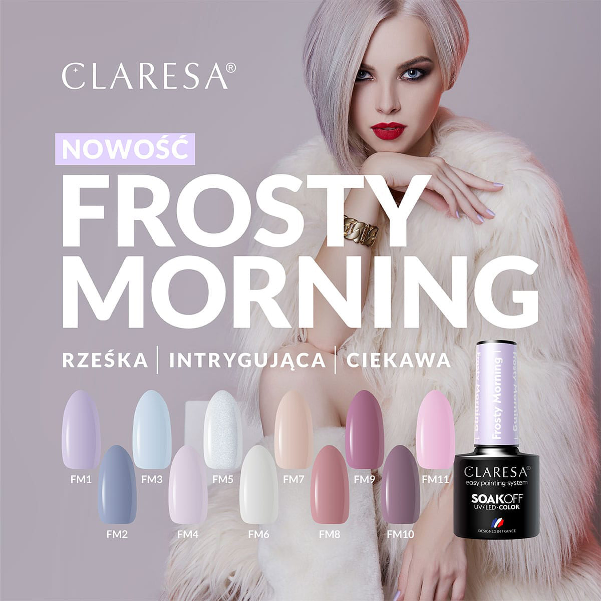 CLARESA Hybrid neglelak Frosty Morning 8 -5g - Next Cosmeitcs