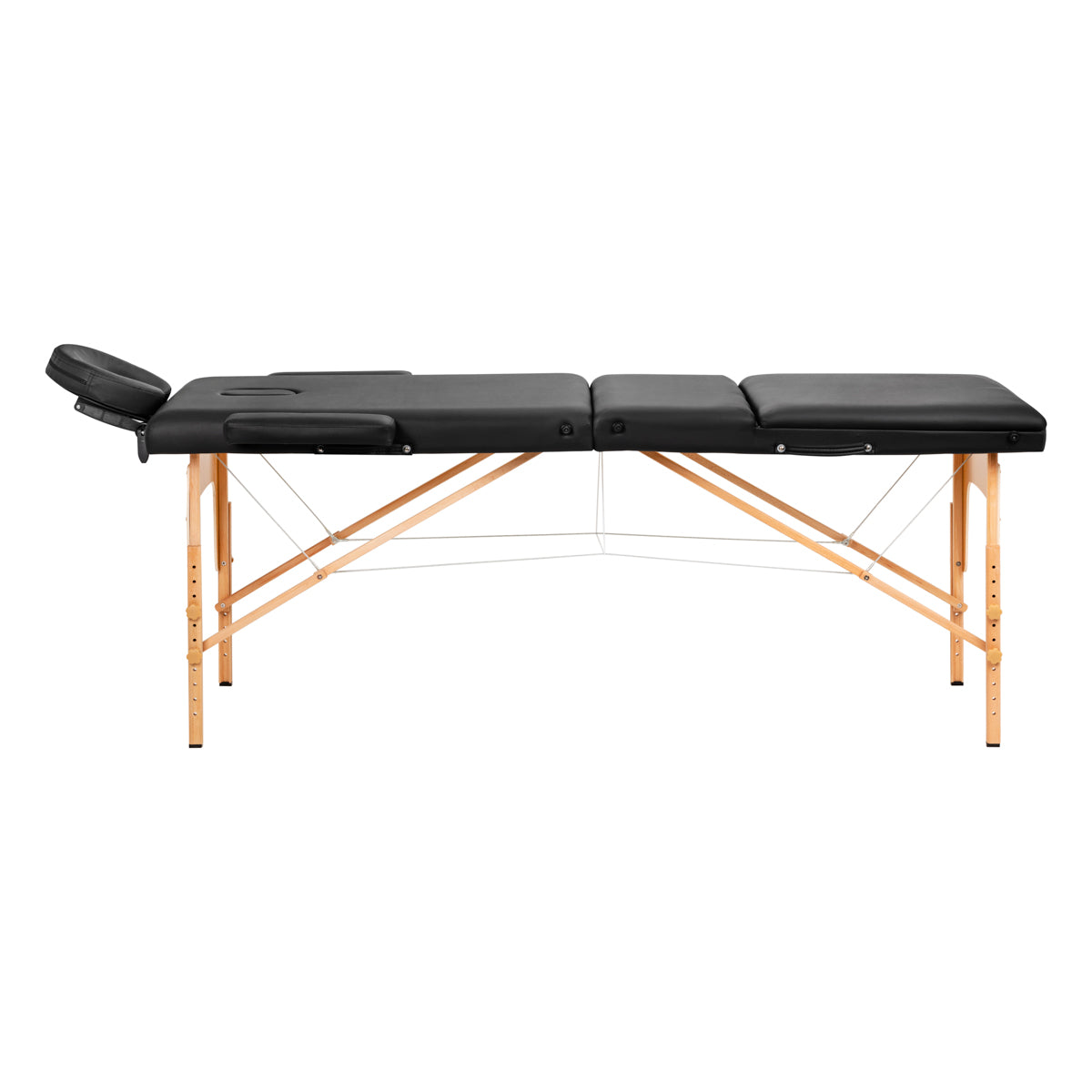 Foldable wooden massage table Comfort Lux 3-segment 190x70 Black