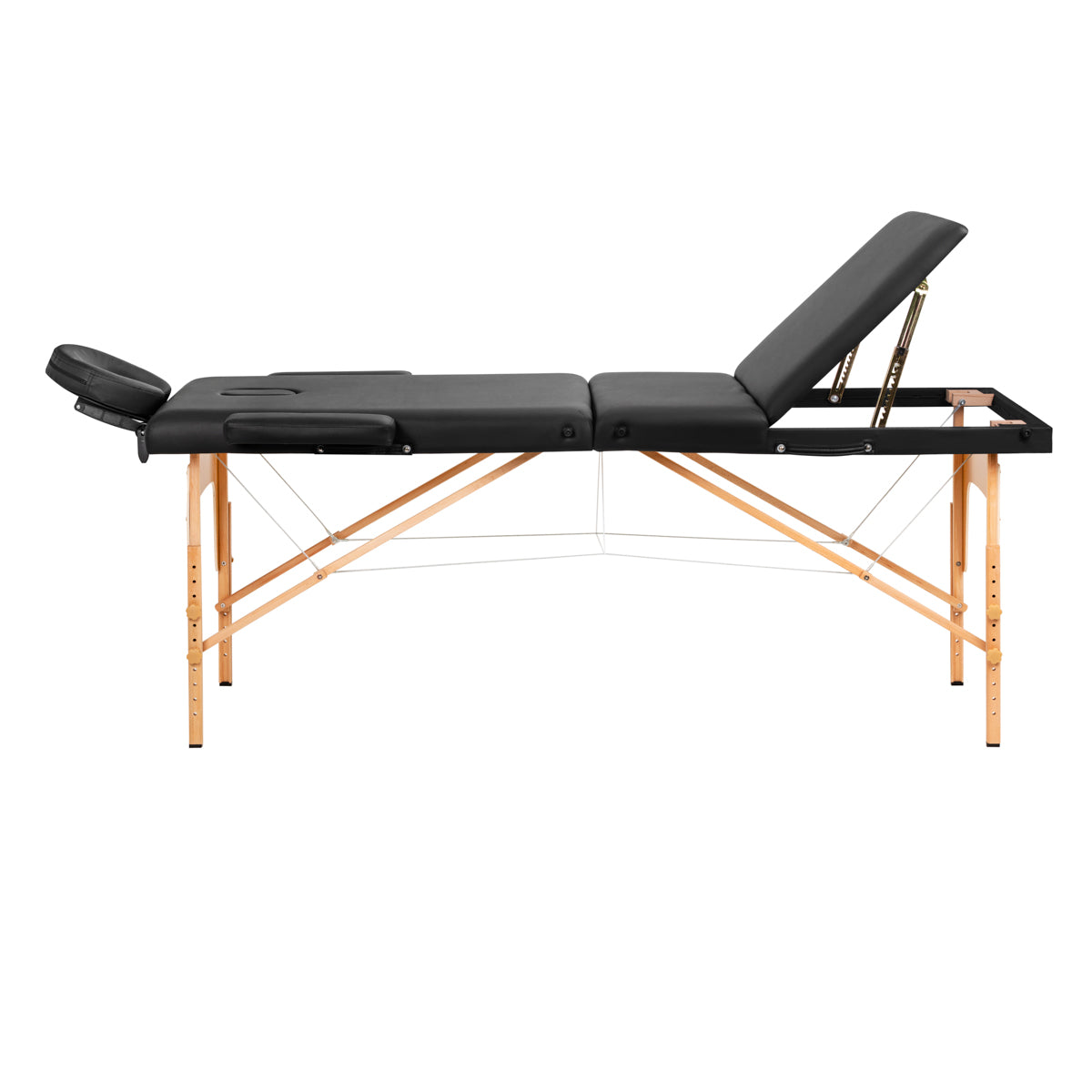 Foldable wooden massage table Comfort Lux 3-segment 190x70 Black