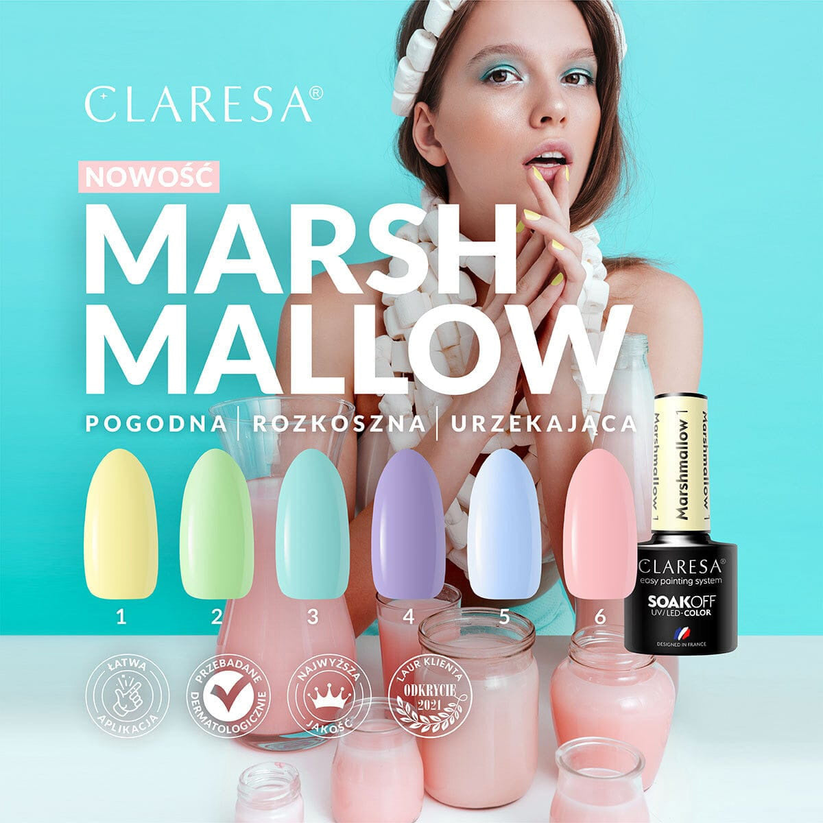 CLARESA Hybrid Neglelak 4 MARSHMALLOW 5g