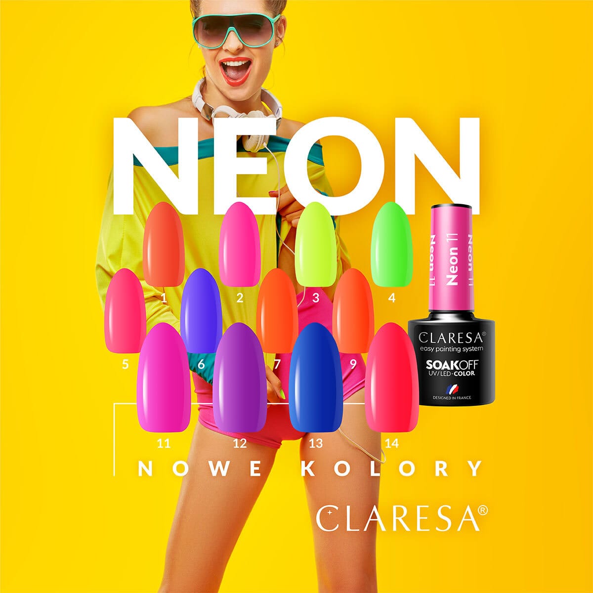 CLARESA Hybrid-Nagellack 12 Neon 5 g