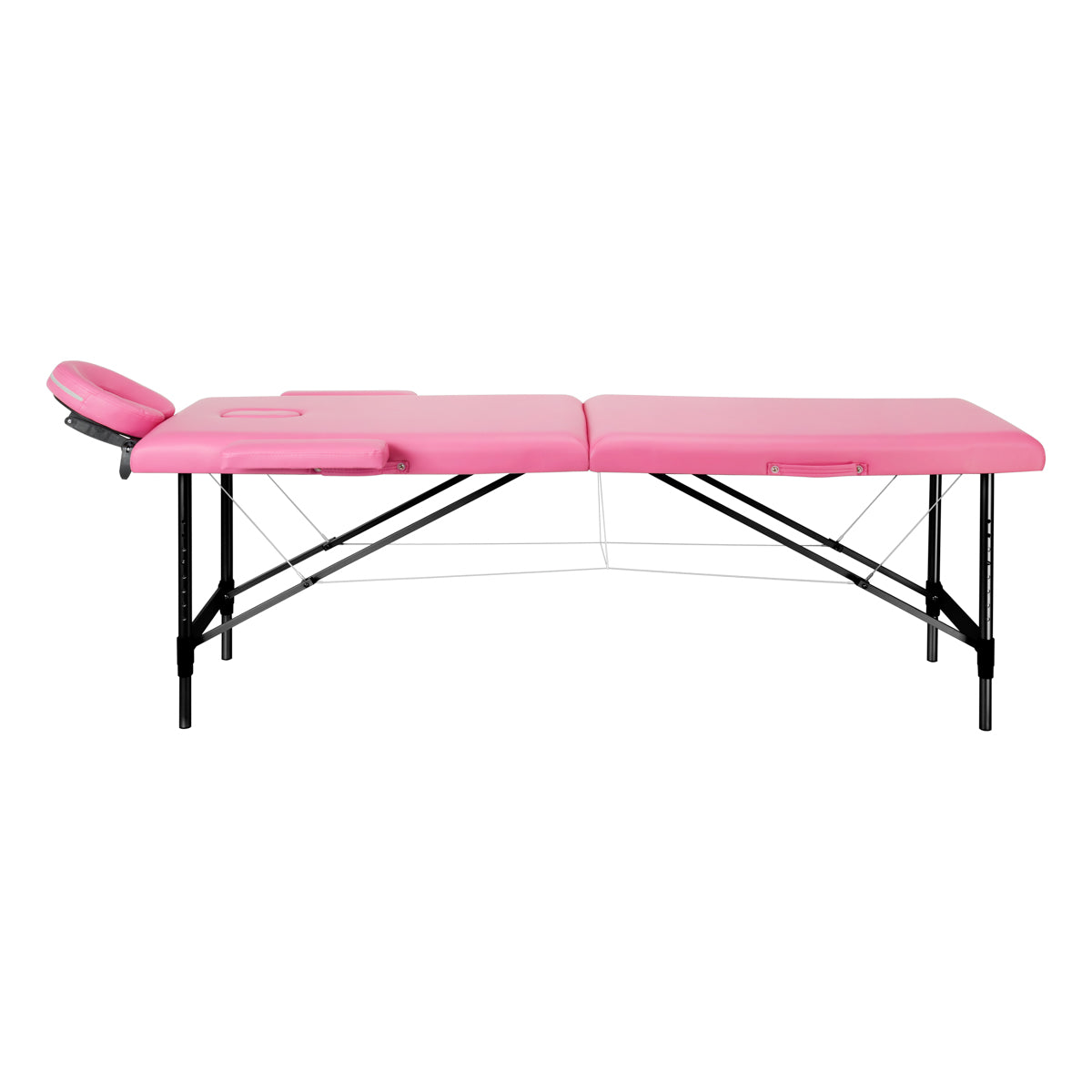 Foldable Aluminum Massage Table Comfort 2-segment Black and Red