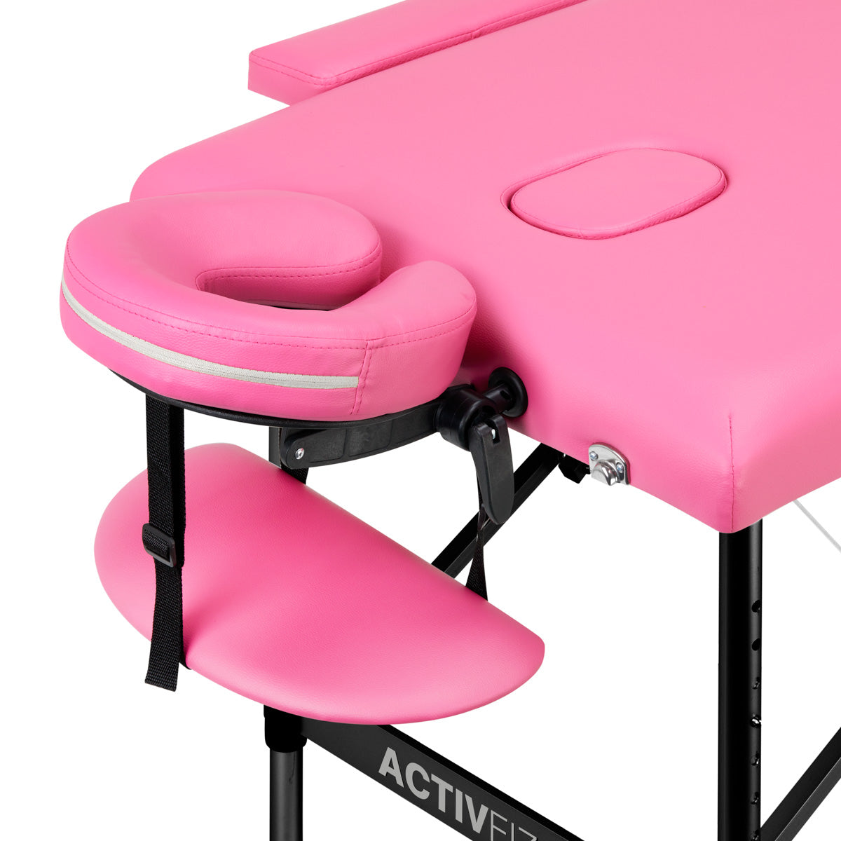 Foldbart Aluminium Massagebord Comfort 2-segment Sort og Rød
