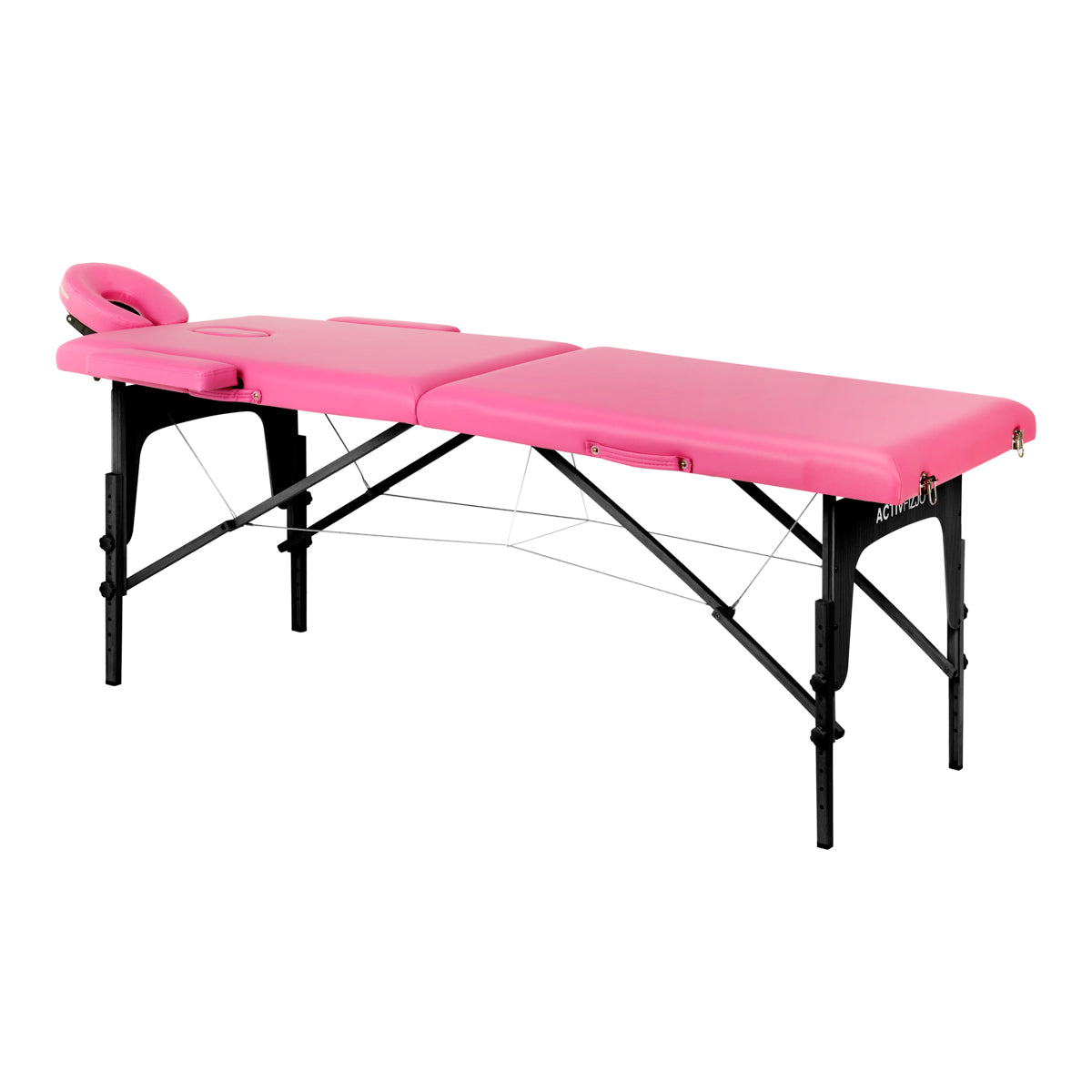 Foldbart massagebord - pink og sort