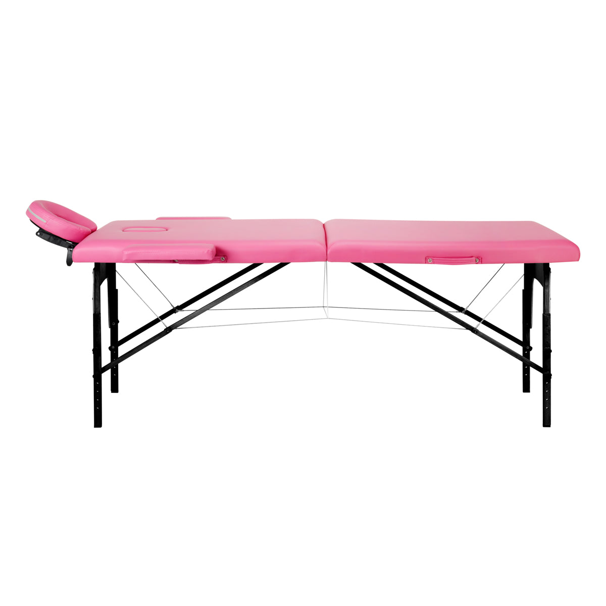 Foldbart massagebord - pink og sort
