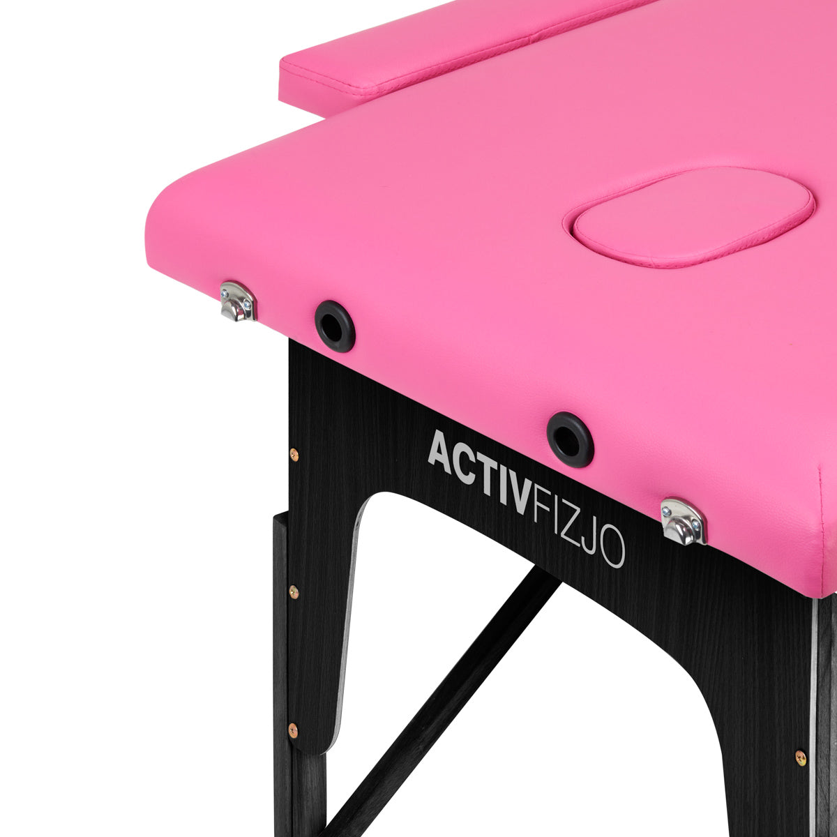 Foldbart massagebord - pink og sort