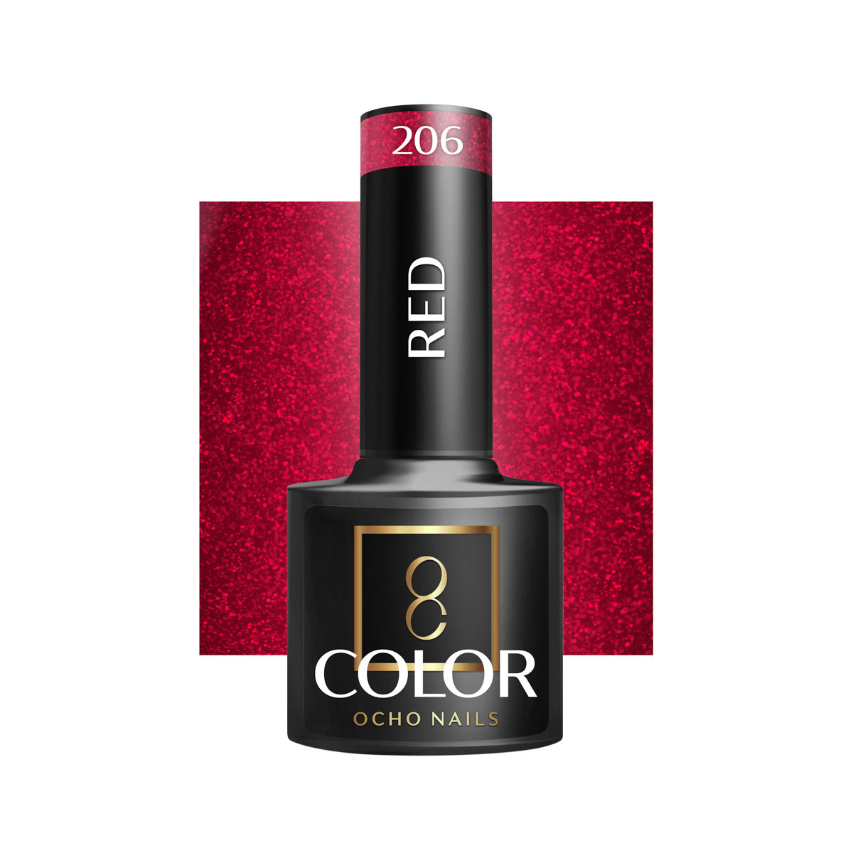 OCHO NAILS Hybrid Neglelak Rød 206 -5 g - Next Cosmeitcs