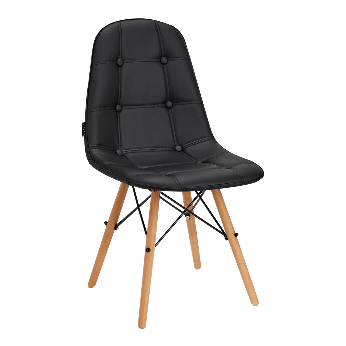 Skandinavisk stol QS-185 Eco Læder Sort - Next Cosmeitcs