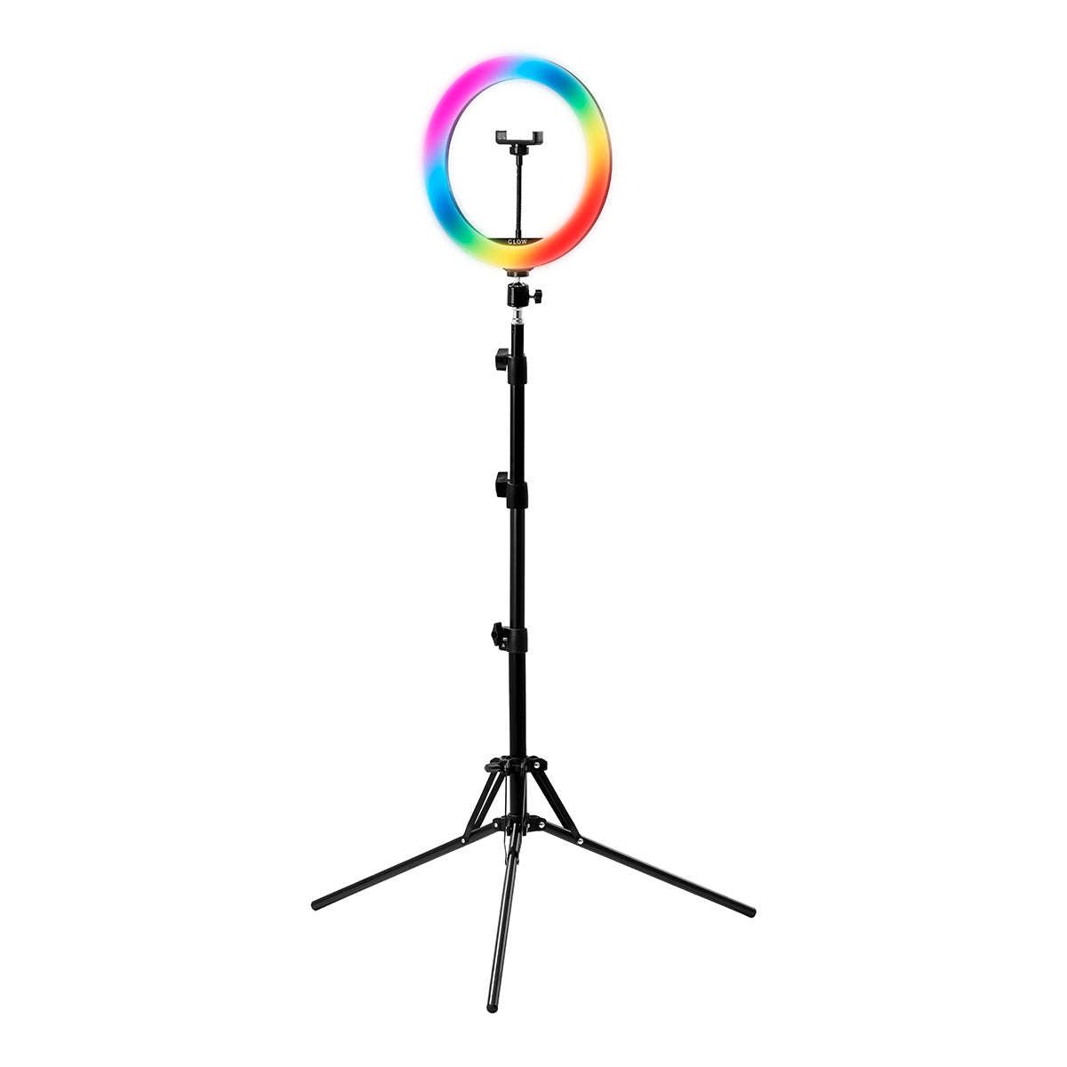 GLOW - Ringlampe 10" RGB med stativ 10W - Next Cosmeitcs
