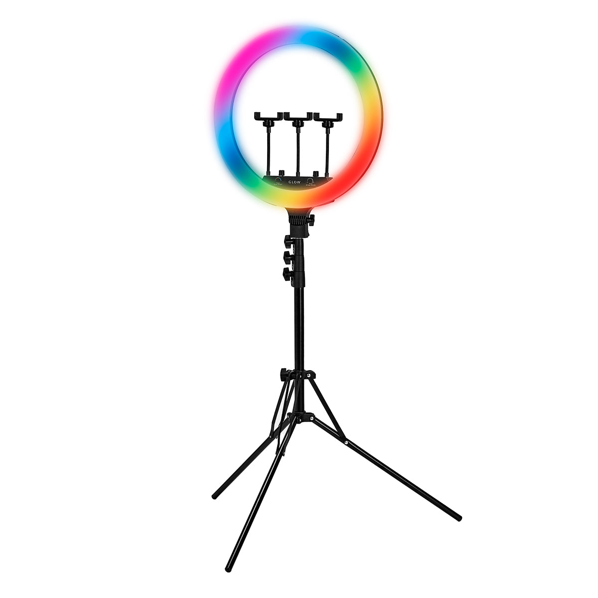 GLOW - Ringlampe 18" RGB med stativ 45W - Next Cosmeitcs