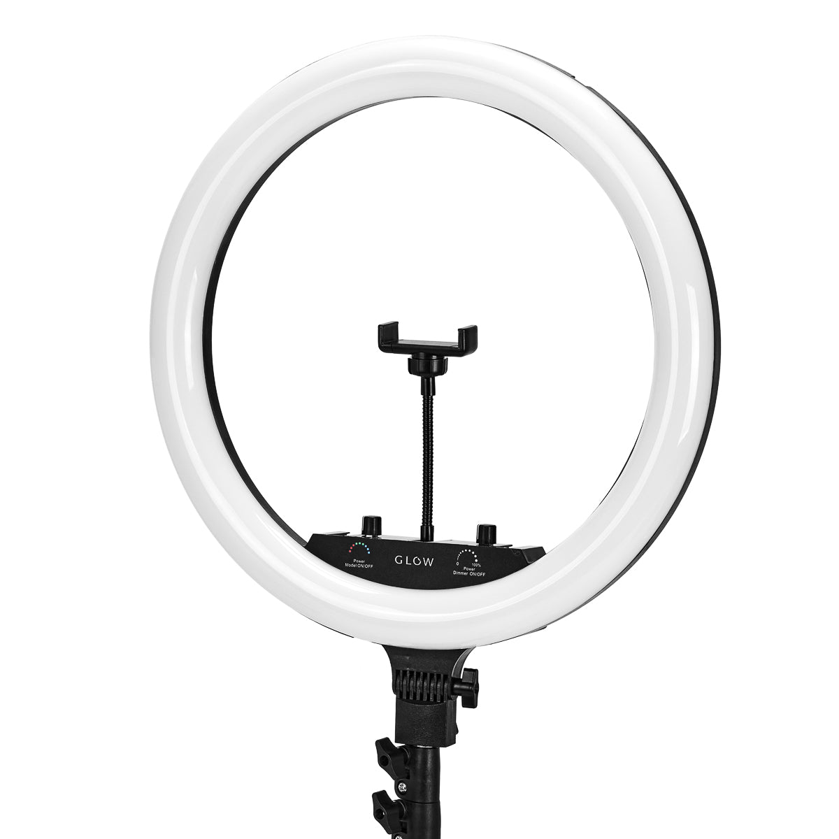 GLOW - Ringlampe 18" RGB med stativ 45W - Next Cosmeitcs