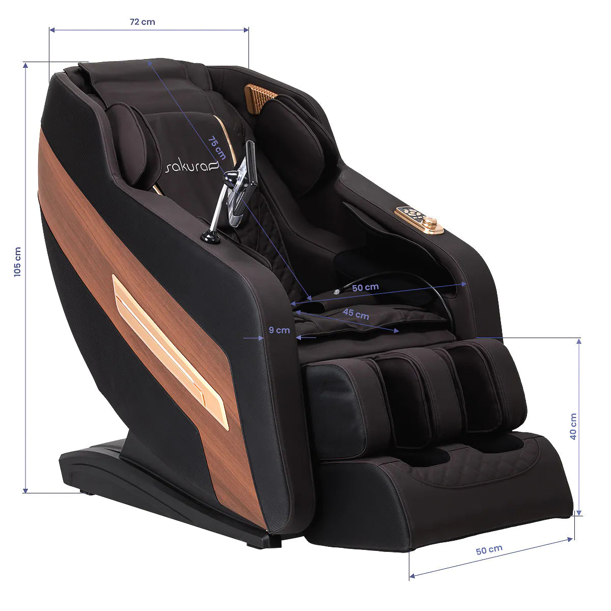 Sakura Classic 306A massagestol Sort/Brun