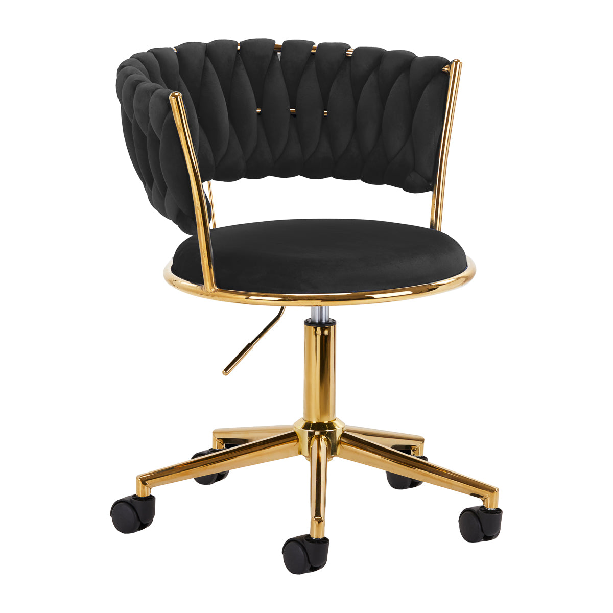 Swivel chair QS-GW01G in black velvet