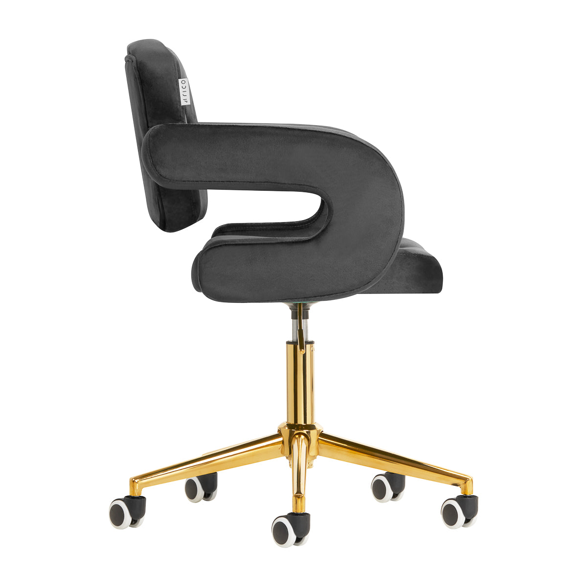 Drejestol med Hjul QS-OF213G Velour Grå