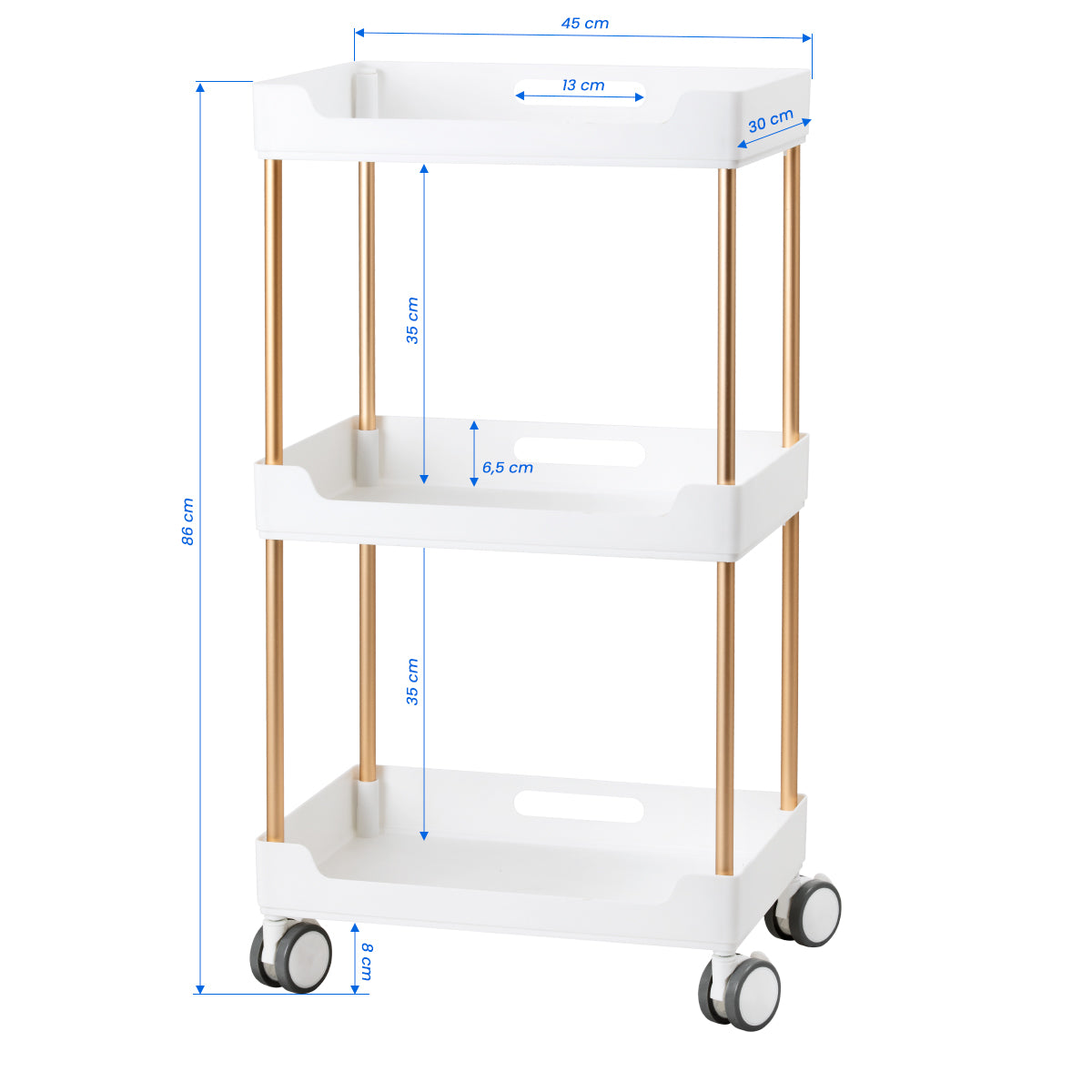 Cosmetic Helper 127 Rolltisch - Weiß