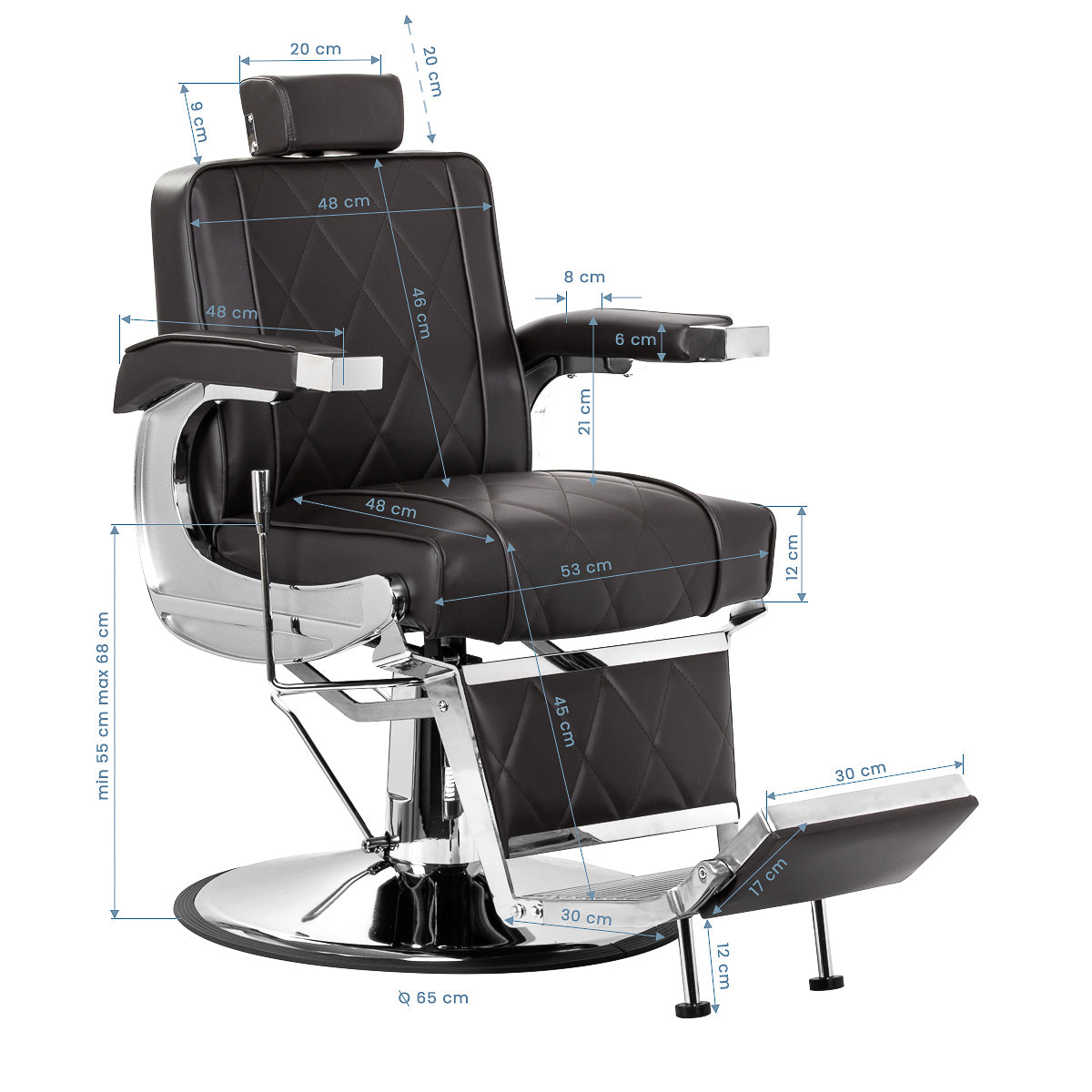 Hair System BM88066 barberstol - Mørkebrun