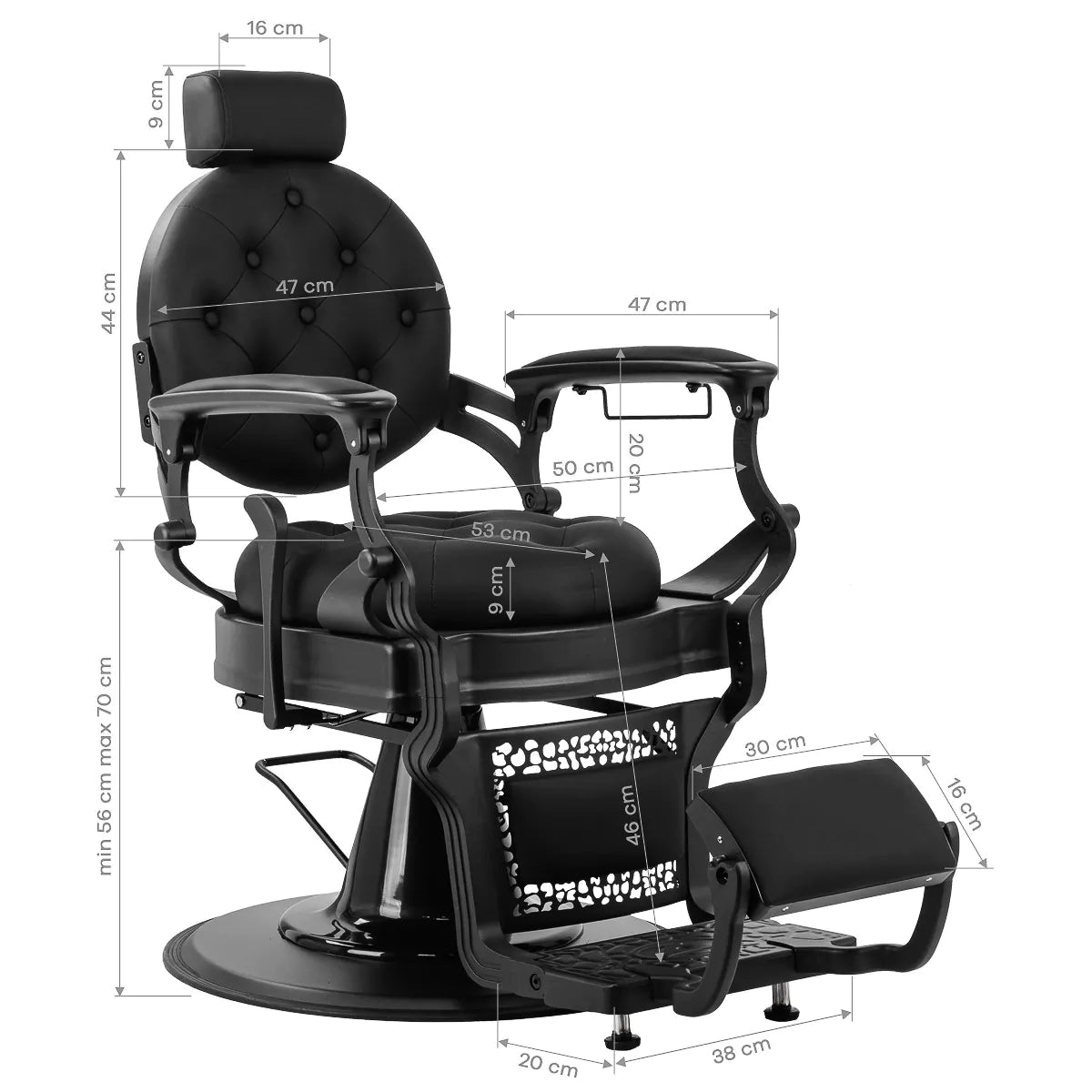 Gabbiano Niccolo barberstol – sort