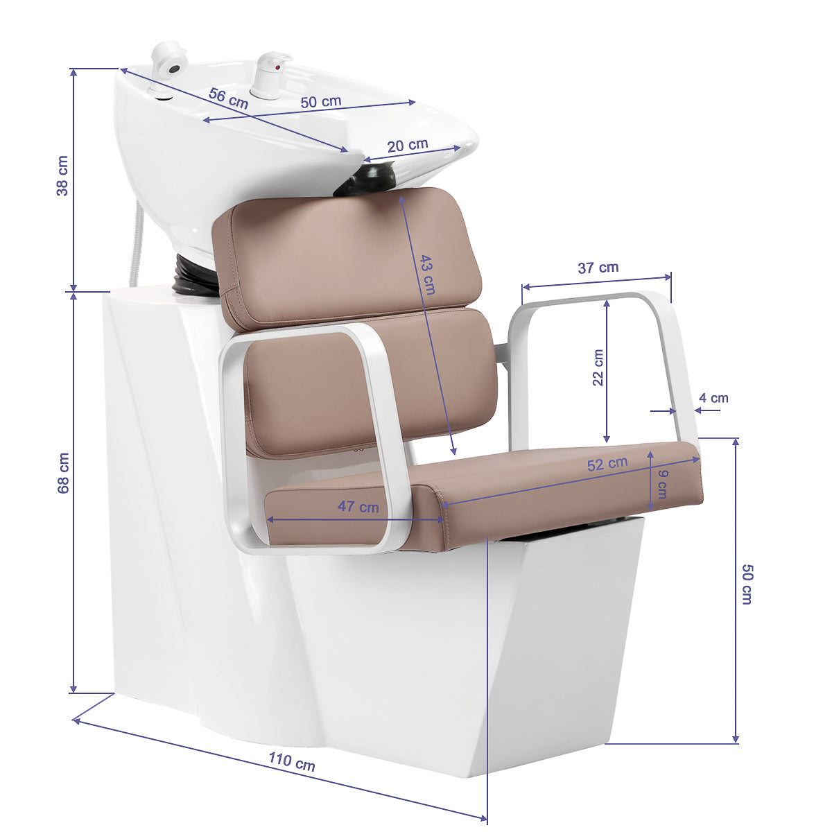 Gabbiano frisørvaskestation Porto hvid beige
