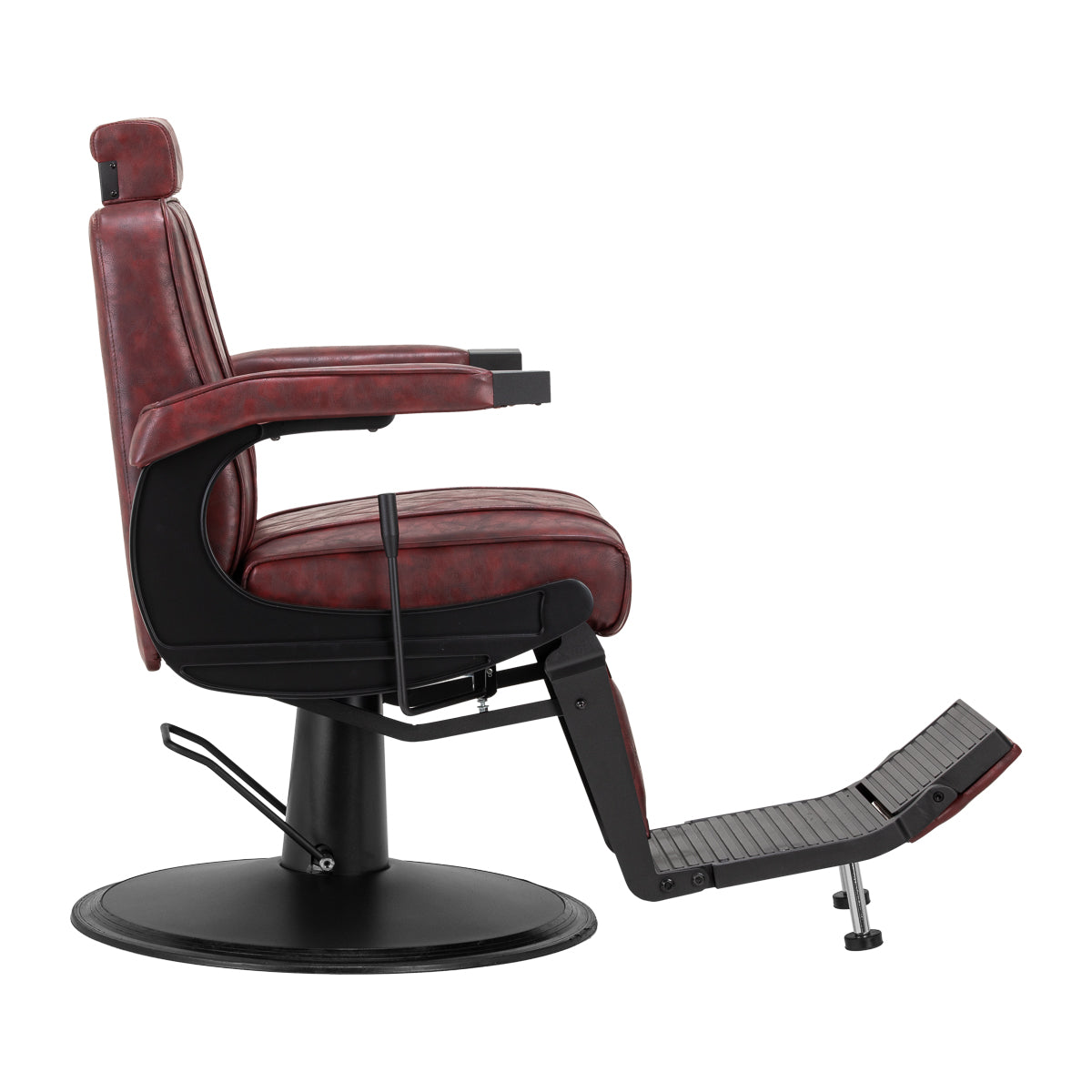 Hair System BM880 auxrød barberstol med sort stel