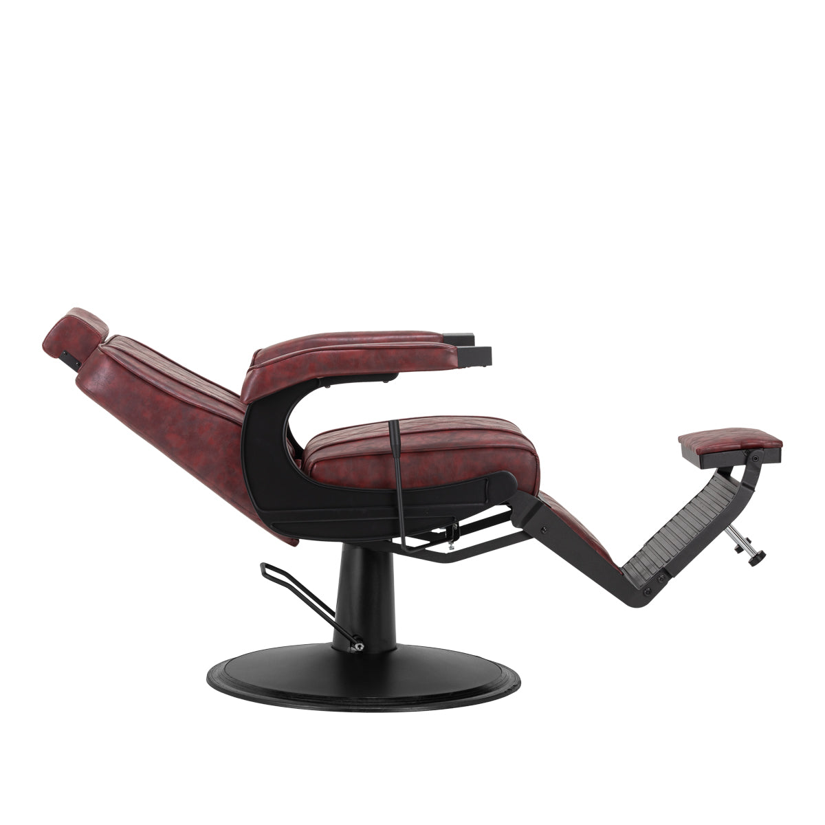 Hair System BM880 auxrød barberstol med sort stel