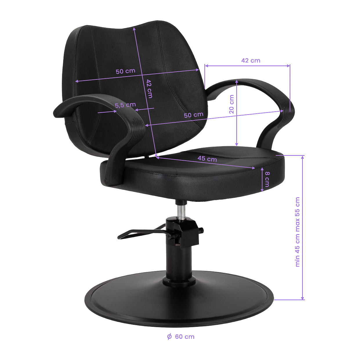 Hair System S20 Sort Frisørstol