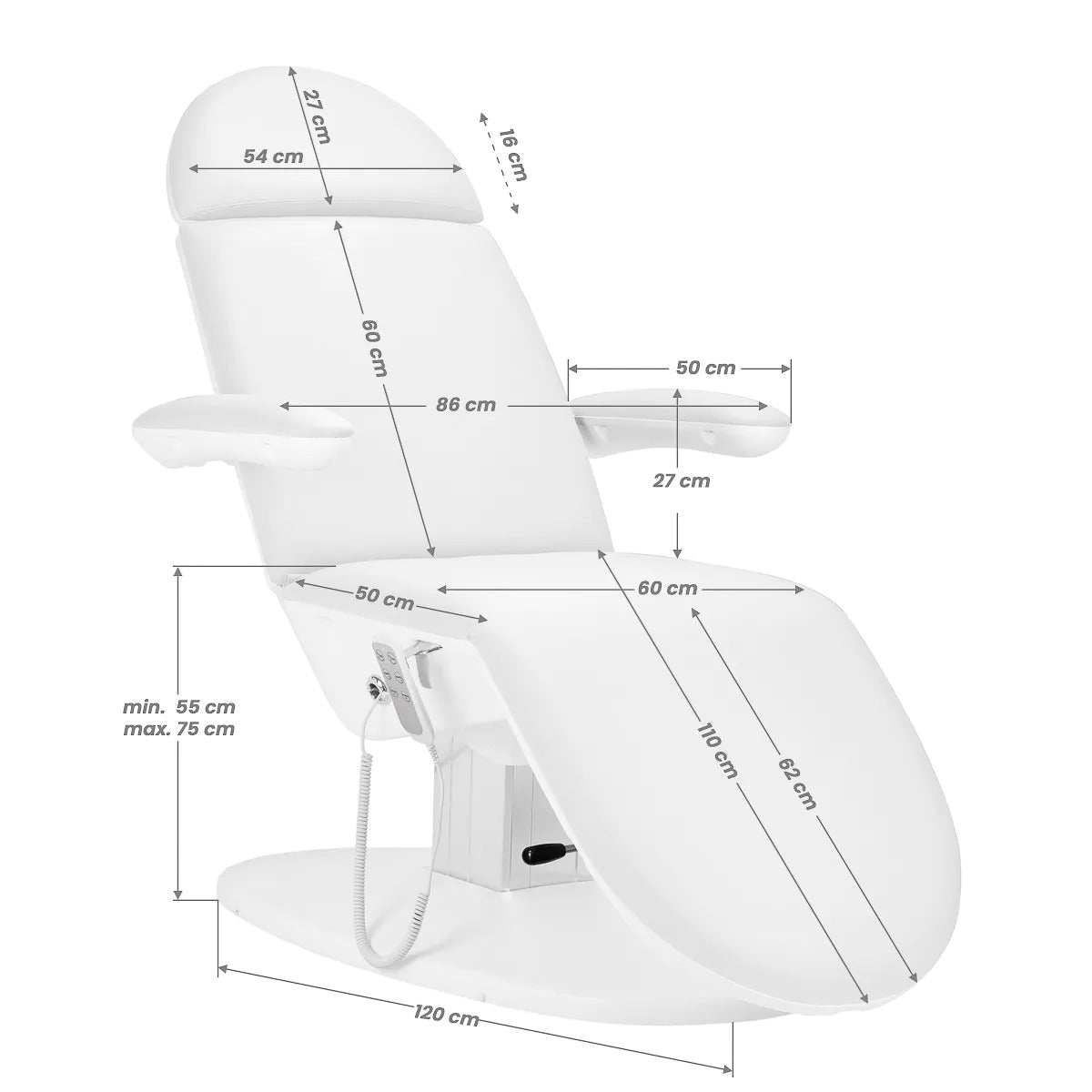 Elektrisk Behandlerbriks Eclipse 2240 med 3 motorer hvid