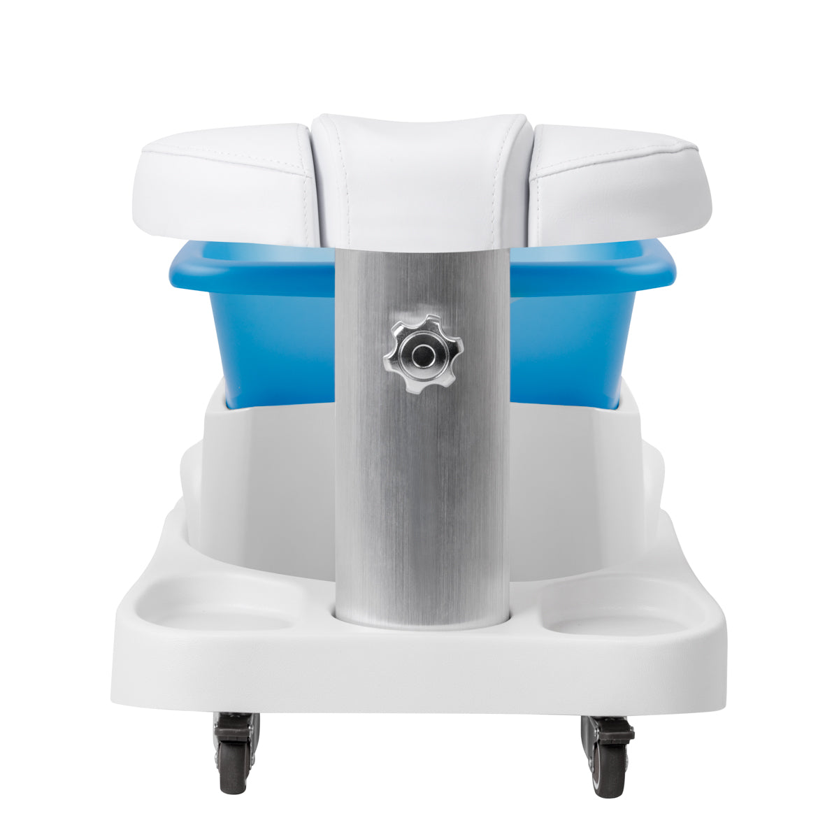 Pedicure bakke med massageapparat og hvid vogn