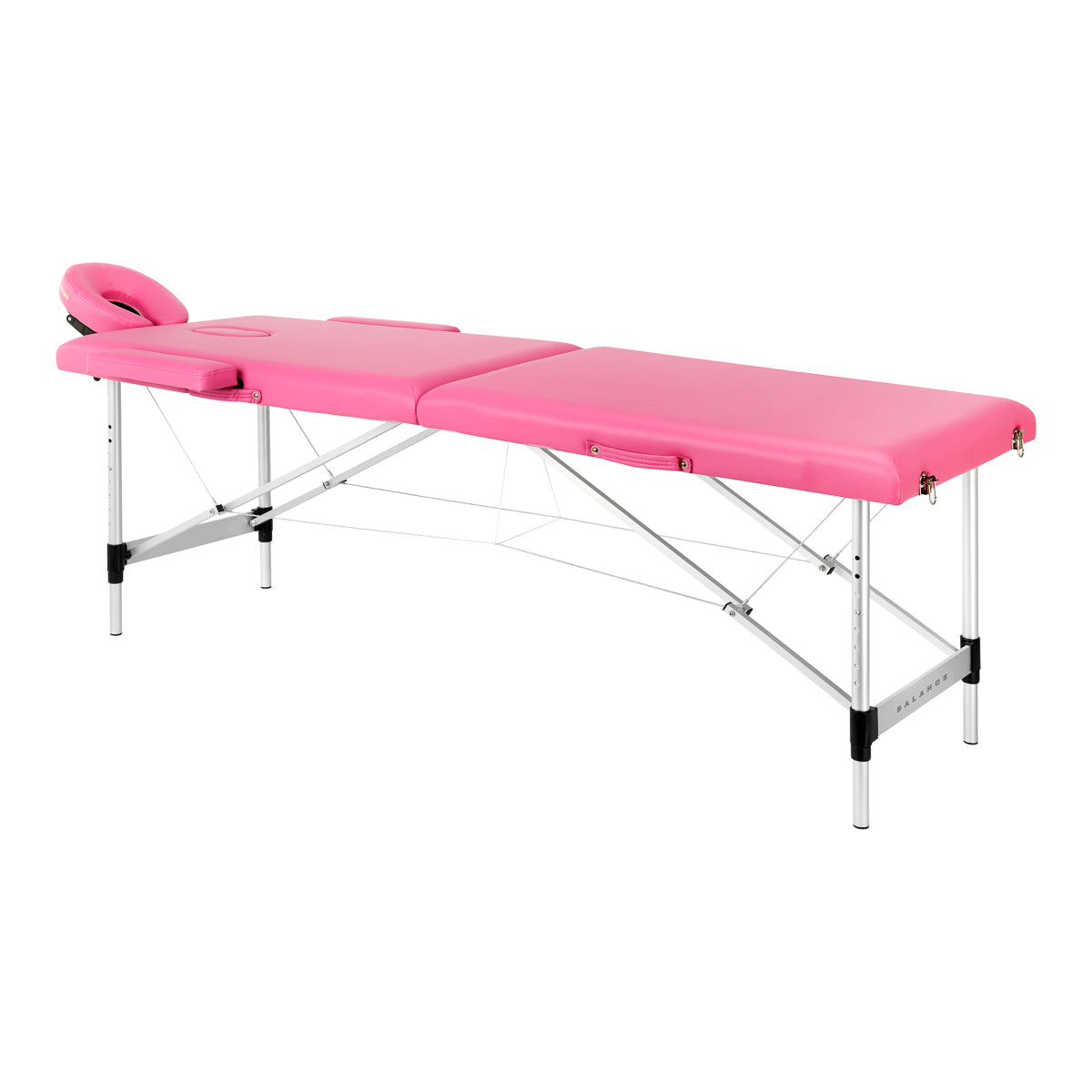 Sammenklappelig Massagebriks med Aluminiumsben – Højdejusterbar 58–80 cm | Rosa | Inkl. Taske & Tilbehør